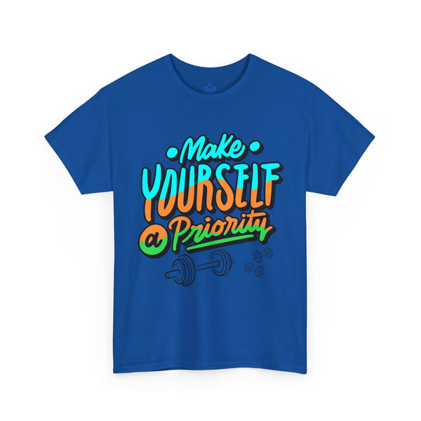 Make yourself a priority T-shirt, Gym T-shirt Heavy Cotton Tee, 8 colours, different sizes, Top Quality cotton, AU warehouse