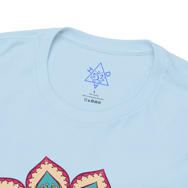 Floral Mandala T-shirt, OM symbol T-shirt, Heavy Cotton Tee, 7 different colours, Top quality Cotton.