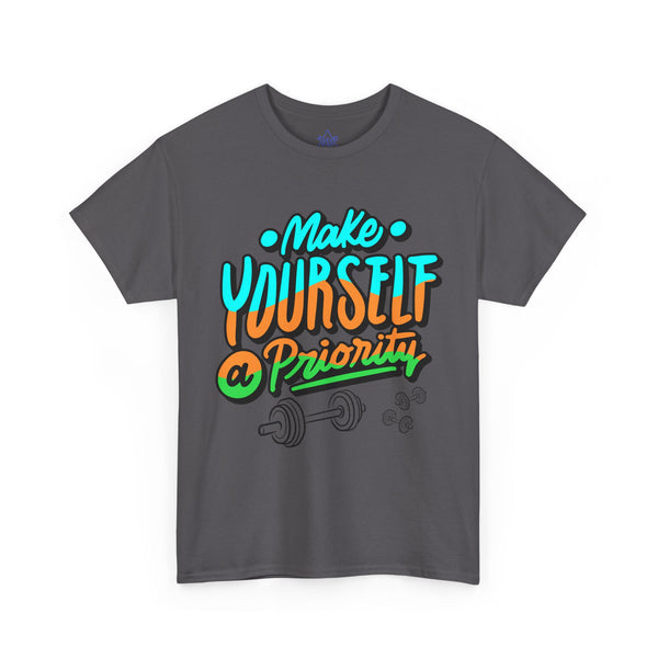 Make yourself a priority T-shirt, Gym T-shirt Heavy Cotton Tee, 8 colours, different sizes, Top Quality cotton, AU warehouse