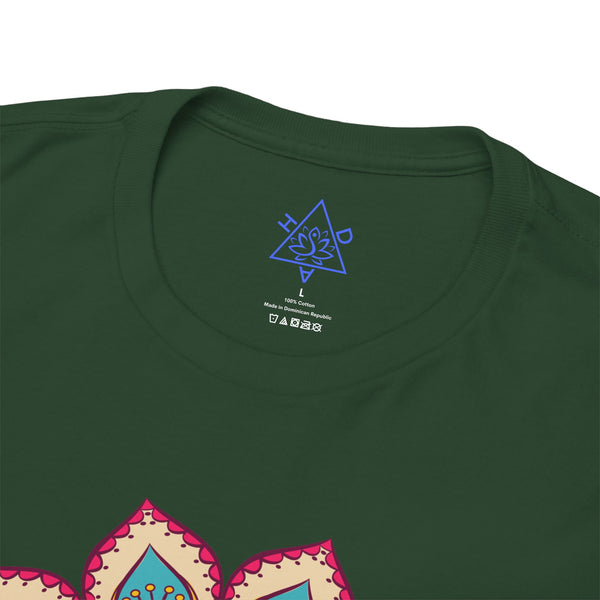 Floral Mandala T-shirt, OM symbol T-shirt, Heavy Cotton Tee, 7 different colours, Top quality Cotton.
