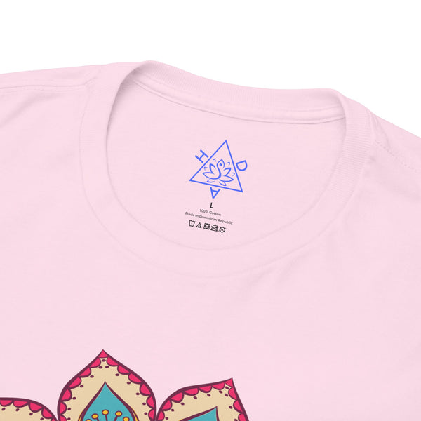 Floral Mandala T-shirt, OM symbol T-shirt, Heavy Cotton Tee, 7 different colours, Top quality Cotton.