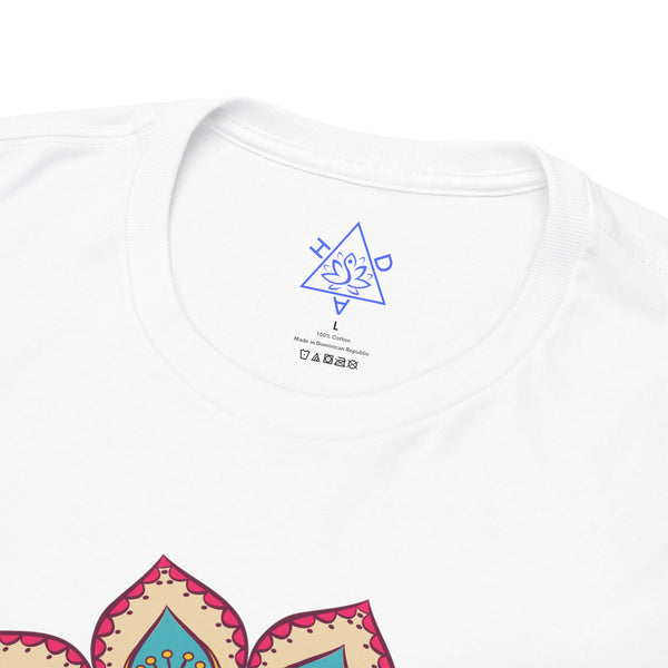 Floral Mandala T-shirt, OM symbol T-shirt, Heavy Cotton Tee, 7 different colours, Top quality Cotton.