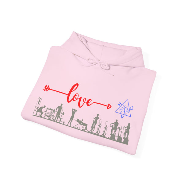 Love Gym Hoodie, Gym  Heavy Blend hoodie with Kangaroo pocket, 5 Colours, 50% Cotton and 50% Polyester.
