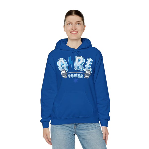 Girl Power hoodie,  Gym heavy blend hoodie with Kangaroo pocket, full colour, 6 colours, 50% Cotton and 50% Polyester.