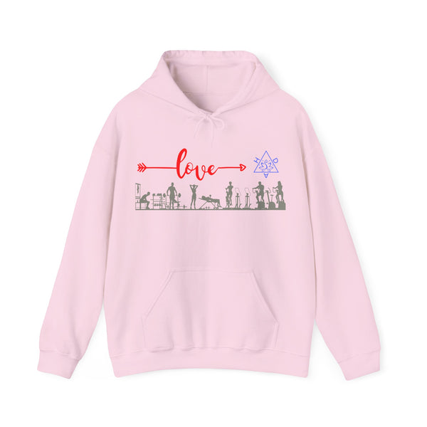 Love Gym Hoodie, Gym  Heavy Blend hoodie with Kangaroo pocket, 5 Colours, 50% Cotton and 50% Polyester.