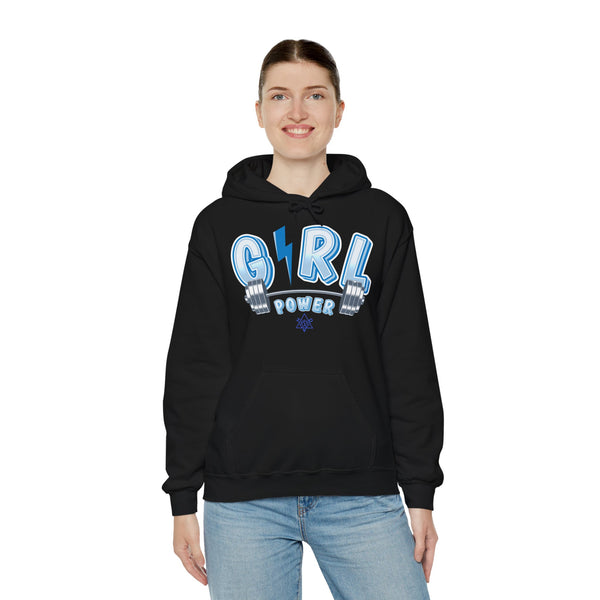 Girl Power hoodie,  Gym heavy blend hoodie with Kangaroo pocket, full colour, 6 colours, 50% Cotton and 50% Polyester.
