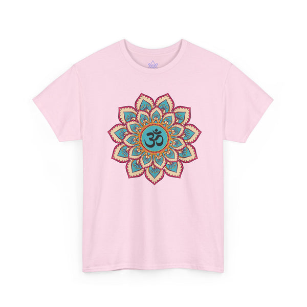 Floral Mandala T-shirt, OM symbol T-shirt, Heavy Cotton Tee, 7 different colours, Top quality Cotton.