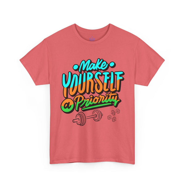 Make yourself a priority T-shirt, Gym T-shirt Heavy Cotton Tee, 8 colours, different sizes, Top Quality cotton, AU warehouse