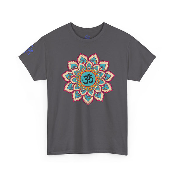 Floral Mandala T-shirt, OM symbol T-shirt, Heavy Cotton Tee, 7 different colours, 100% Cotton.
