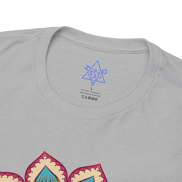 Floral Mandala T-shirt, OM symbol T-shirt, Heavy Cotton Tee, 7 different colours, Top quality Cotton.