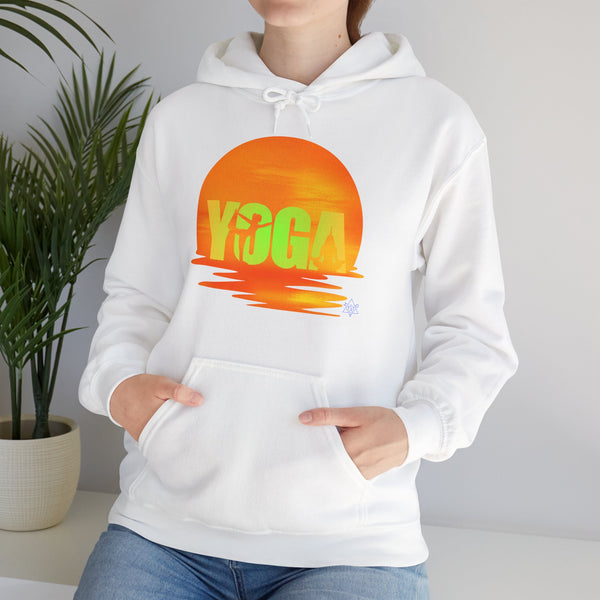 Yoga Sunset hoodie,  Yoga heavy blend hoodie with Kangaroo pocket, full colour, 6 colours, 50% Cotton and 50% Polyester, AUS-CAN-USA warehouse, local post.