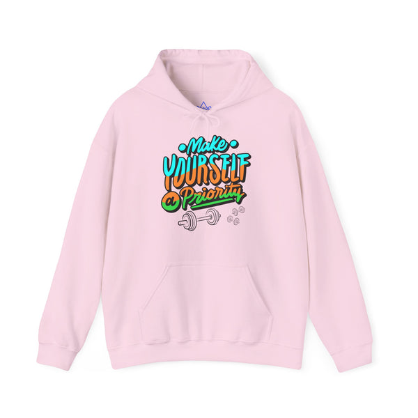 Make yourself a priority Hoodie, Gym Hoodie, Heavy Blend™ Hooded Sweatshirt, Kangaroo pocket, 6 colours, AU warehouse.