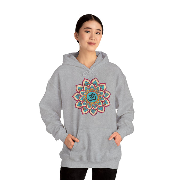 Mandala Hoodie, OM symbol Hoodie, Heavy Blend™ Hooded Sweatshirt, Kangaroo pocket, 4 colours, AU warehouse.