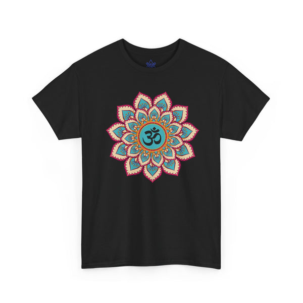 Floral Mandala T-shirt, OM symbol T-shirt, Heavy Cotton Tee, 7 different colours, Top quality Cotton.