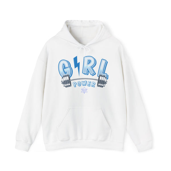 Girl Power hoodie,  Gym heavy blend hoodie with Kangaroo pocket, full colour, 6 colours, 50% Cotton and 50% Polyester.