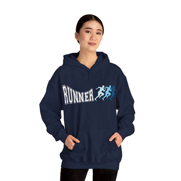 Runner Hoodie,  Running Heavy Blend™ Hooded Sweatshirt, Kangaroo Pocket, print on both sides full colours, 4 Colours, 50% Cotton and 50% Polyester, AUS-CAN-USA Warehouses.