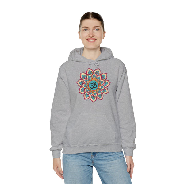 Mandala Hoodie, OM symbol Hoodie, Heavy Blend™ Hooded Sweatshirt, Kangaroo pocket, 4 colours, AU warehouse.