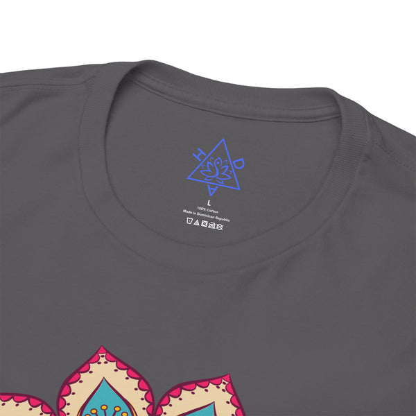 Floral Mandala T-shirt, OM symbol T-shirt, Heavy Cotton Tee, 7 different colours, Top quality Cotton.