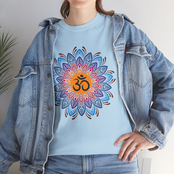 OM symbol T-shirt, Mandala T-shirt, Heavy Cotton Tee, 6 colours, 100% cotton, AU warehouse