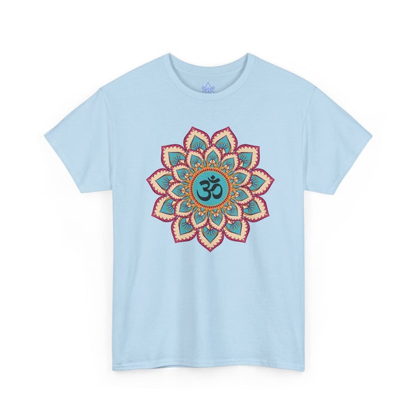 Floral Mandala T-shirt, OM symbol T-shirt, Heavy Cotton Tee, 7 different colours, Top quality Cotton.