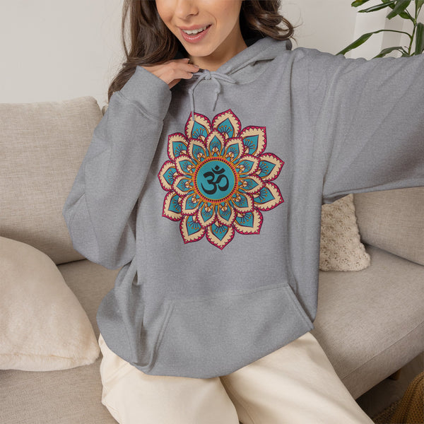 Mandala Hoodie, OM symbol Hoodie, Heavy Blend™ Hooded Sweatshirt, Kangaroo pocket, 4 colours, AU warehouse.
