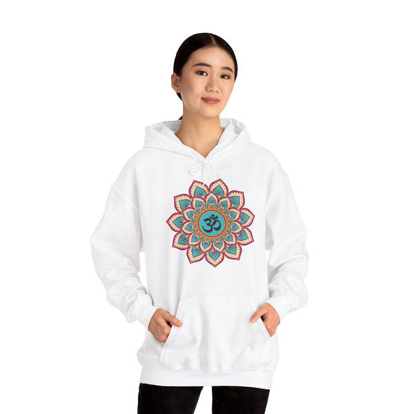 Mandala Hoodie, OM symbol Hoodie, Heavy Blend™ Hooded Sweatshirt, Kangaroo pocket, 4 colours, AU warehouse.