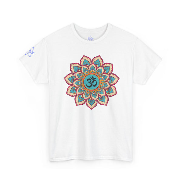 Floral Mandala T-shirt, OM symbol T-shirt, Heavy Cotton Tee, 7 different colours, 100% Cotton.
