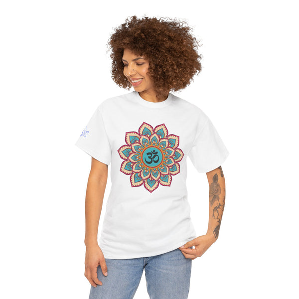 Floral Mandala T-shirt, OM symbol T-shirt, Heavy Cotton Tee, 7 different colours, 100% Cotton.