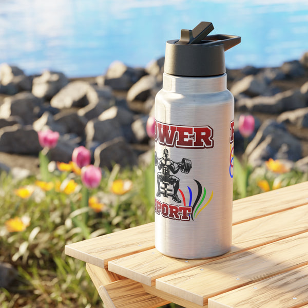 Water Bottle or Favourite beverage, Power Sport water bottle, Drinking straw included, Stainless steel bottle, Gator Tumbler, 32oz (0.95L), US Post.