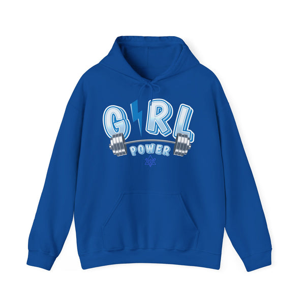 Girl Power hoodie,  Gym heavy blend hoodie with Kangaroo pocket, full colour, 6 colours, 50% Cotton and 50% Polyester.