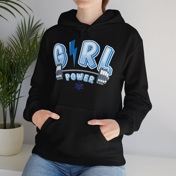 Girl Power hoodie,  Gym heavy blend hoodie with Kangaroo pocket, full colour, 6 colours, 50% Cotton and 50% Polyester.