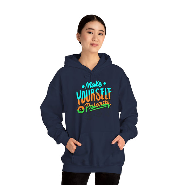 Make yourself a priority Hoodie, Gym Hoodie, Heavy Blend™ Hooded Sweatshirt, Kangaroo pocket, 6 colours, AU warehouse.