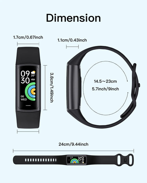 Smart Bracelet Fitness Tracker for Women or Man, Multi-Sports mode, Step Counter, Blood Oxygen, Sports mode,  USB rechargeable, Free App Easy to use.