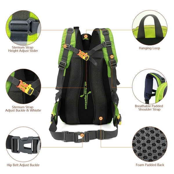 Hiking Backpack or Gym, Trekking, Climbing, Camping, Cyclist, Travel Backpack. 20L capacity and waterproof.